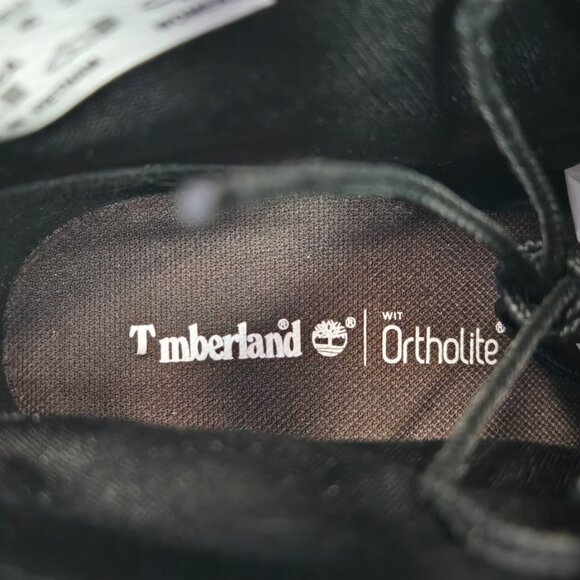 Timberland Chunky Block Heel Booties Sz 9 Leather Lace Up Hiker Heeled Boots - Picture 12 of 13